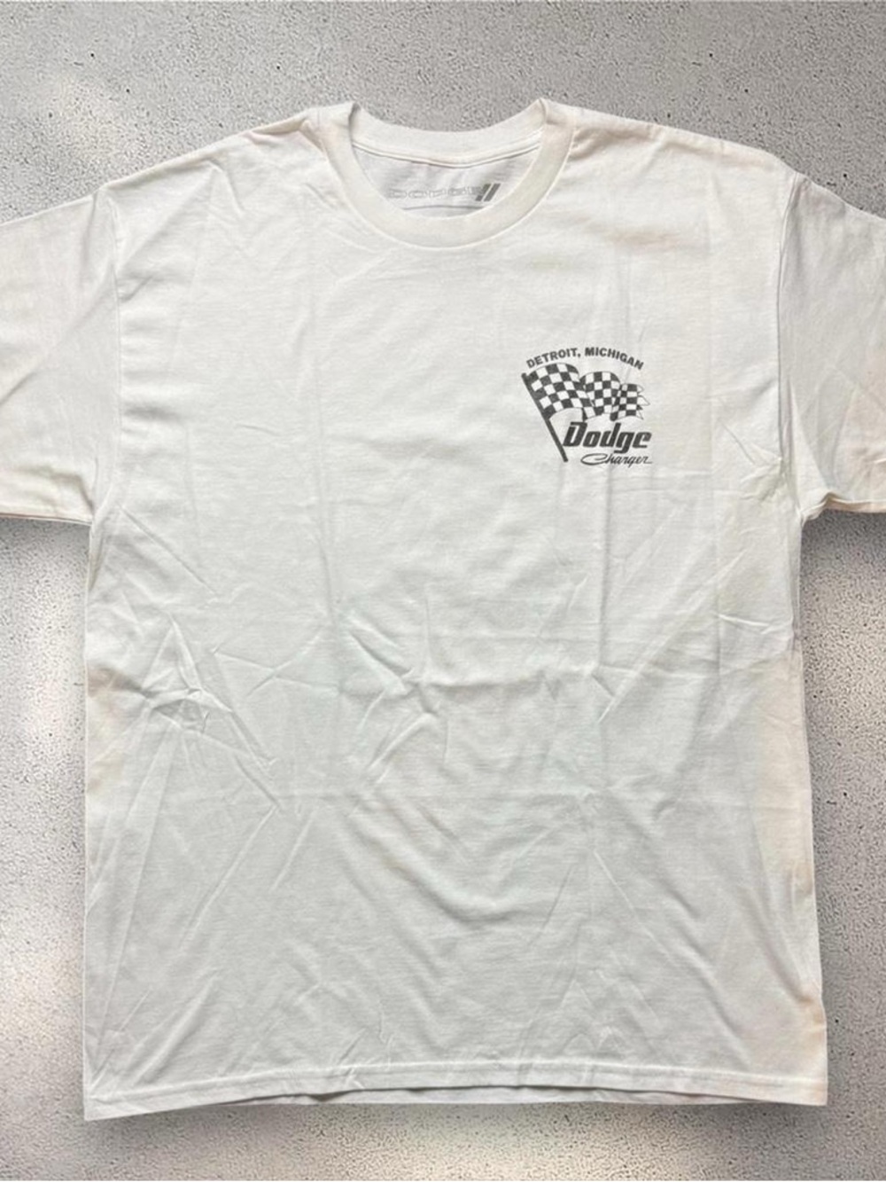 Dodge Charger Graphic Tee White Large Detroit Car Shirt